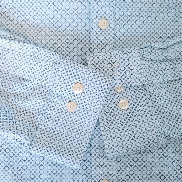 MICHAEL KORS MEN'S BLUE SLIM FIT SHIRT - Picture 8 of 13